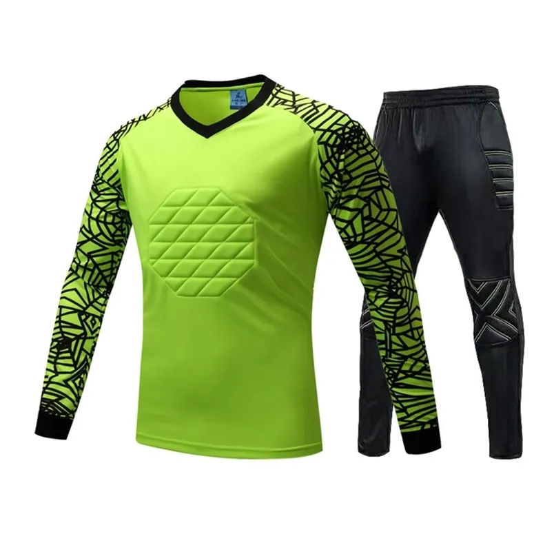 Gymkläder för män målvakt Jersey Soccer Uniforms Professional Training Boy Football Keeper Svamp Protector Doorkeeper Goalke 220920