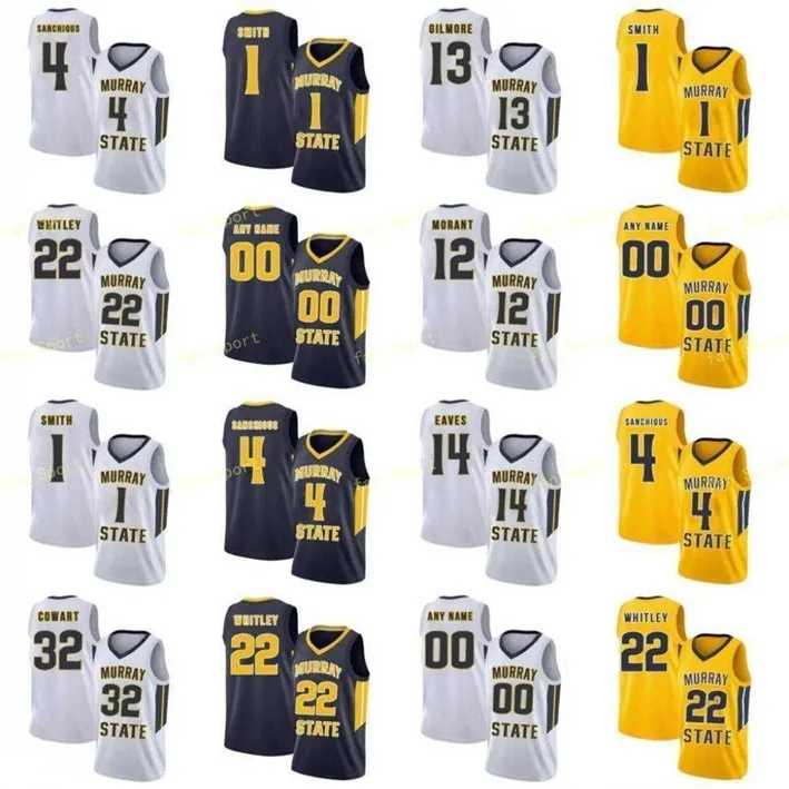 NIK1 NCAA COLLEGE MURRAY STATE RACERS BASKETBALL JERSEY 11 SMITH 12 JA MORANT 13 DEVIN GILMORE 14 JAIVEON EAVES 2 CHICO CARTERカスタムステッチ