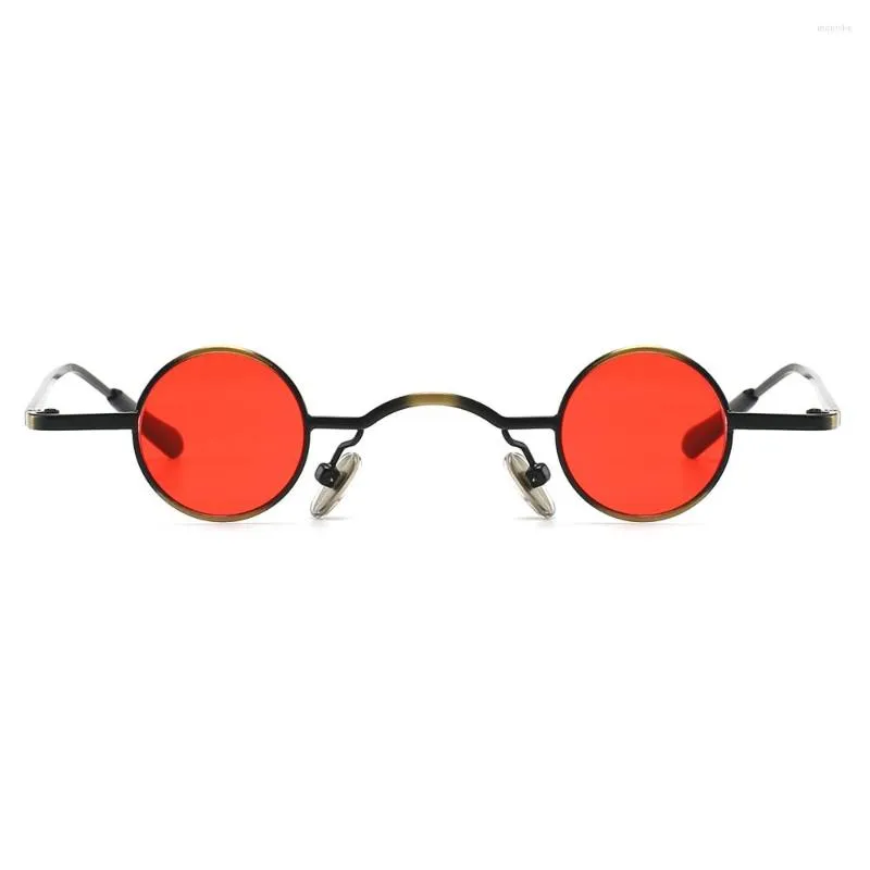 Sunglasses Red Tiny Round Retro Metal Frame Black Men Punk Sun Glasses Women Uv400 Decoration Eyewear
