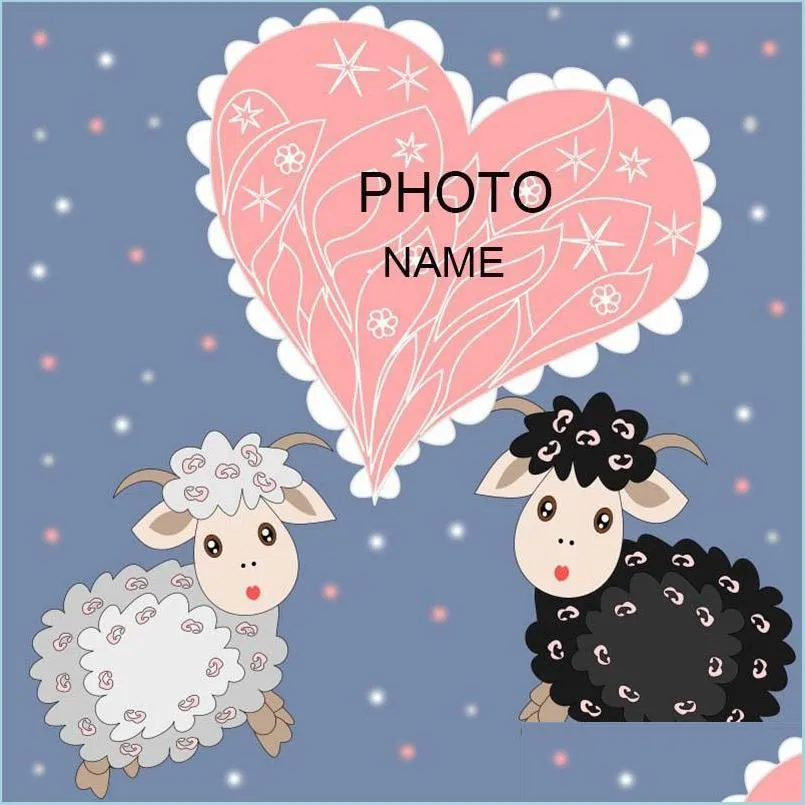 Decoración de fiesta Little Sheep Lover Día de San Valentín Telones de fondo Fondo de cortina Plantilla de cartel Nombre Po Impresión P Nerdsropebags500Mg Dhl1X