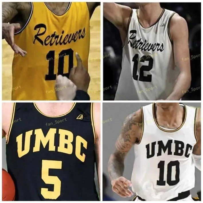 Nik1 NCAA College UMBC Retrievers Basketball Jersey 32 Dimitrije Spasojevic 0 Keondre Kennedy 25 Nathan Johnson 13 Marcel Thompson Custom