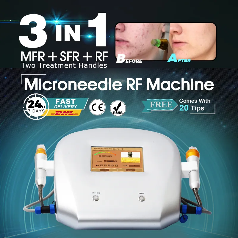 Cuidado fracionário de Microneedle Face Care Gold Micro agulha de agulha acne acne Remoção de estrias Remoção Máquina de salão de beleza profissional de beleza