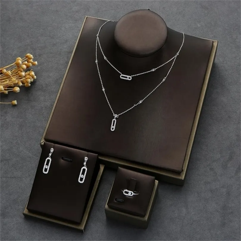 Other Jewelry Sets Trendy Dainty Initial Necklace Earring Ring Bracelet Sets Stackable For Women Girlfriend Wife Gift Pendientes Mujer Moda HXN013 220921