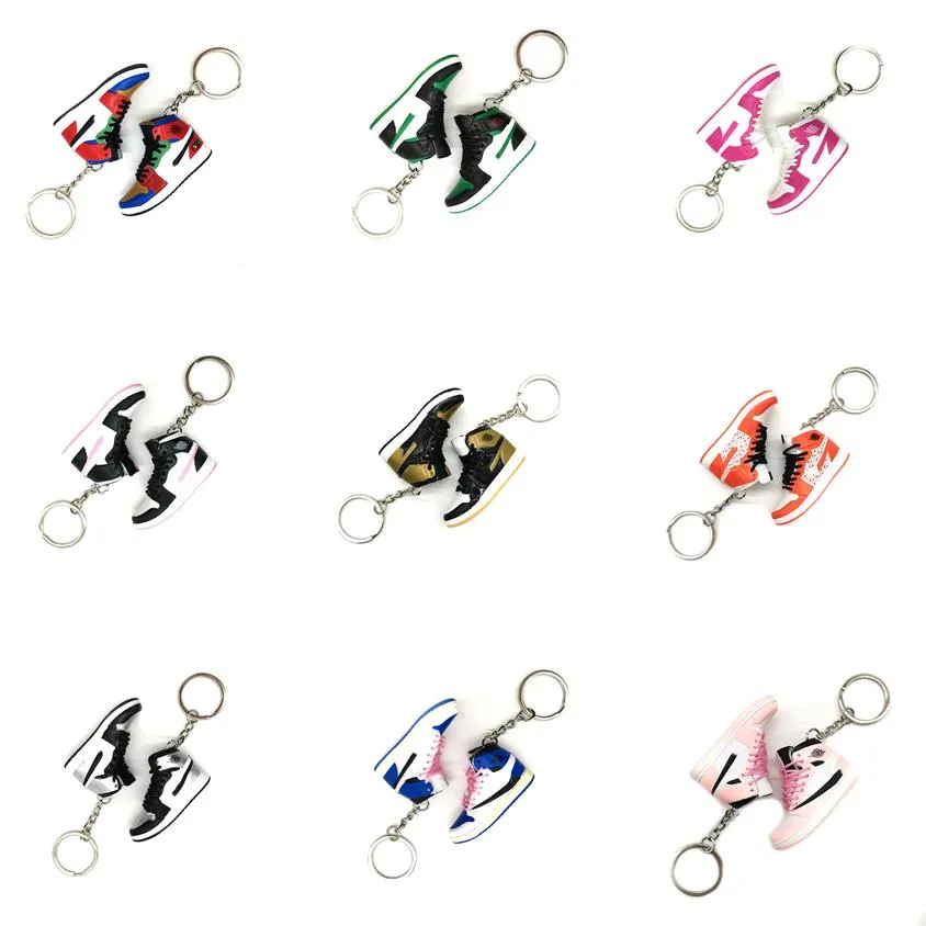 Ny Mini 3D Stereo Sneaker Keychain Classic Style Shoes Keychains Basketball Shoes Key Holder Men Women Kids Bag Accessories