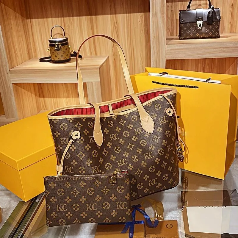 Çanta Kadın Deri Neverfull Alışveriş Çantası tasarımcısı Omuz çantası Lady Tote MM GM