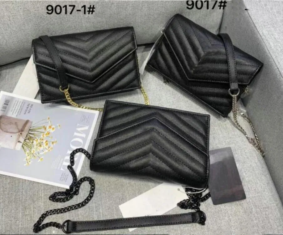 Designes mujeres cuero real Plata oro negro cadena bolsos de hombro Lady Clutch bolso de lujo acolchado messenger Shopping Totes Purse Bags
