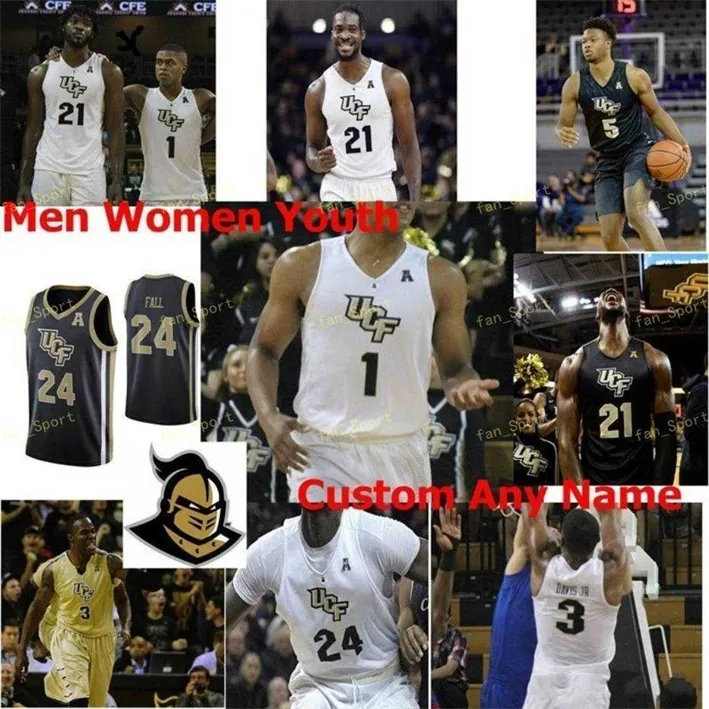 Nik1 NCAA College UCF Knights Basketball Jersey 22 Darin Green Jr 24 Tacko Fall 25 Ryan Anders 3 Dre Fuller Jr Matt Customed Sched