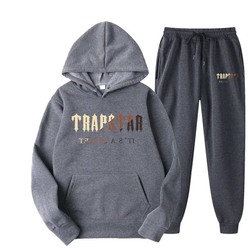 Trapstar Tracksuit Designer Tracksuit Trapstar Märke tryckt sportkläder Trapstar Hoodie Sweatshirt Pants Set Män varma två stycken Set 9876