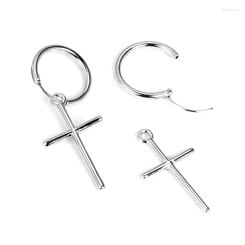 Kolczyki Dangle Cross Drop for Women Men Trend 925 Srebrne srebrne akcesoria biżuterii Brinco Oorbellen Earring EH1191