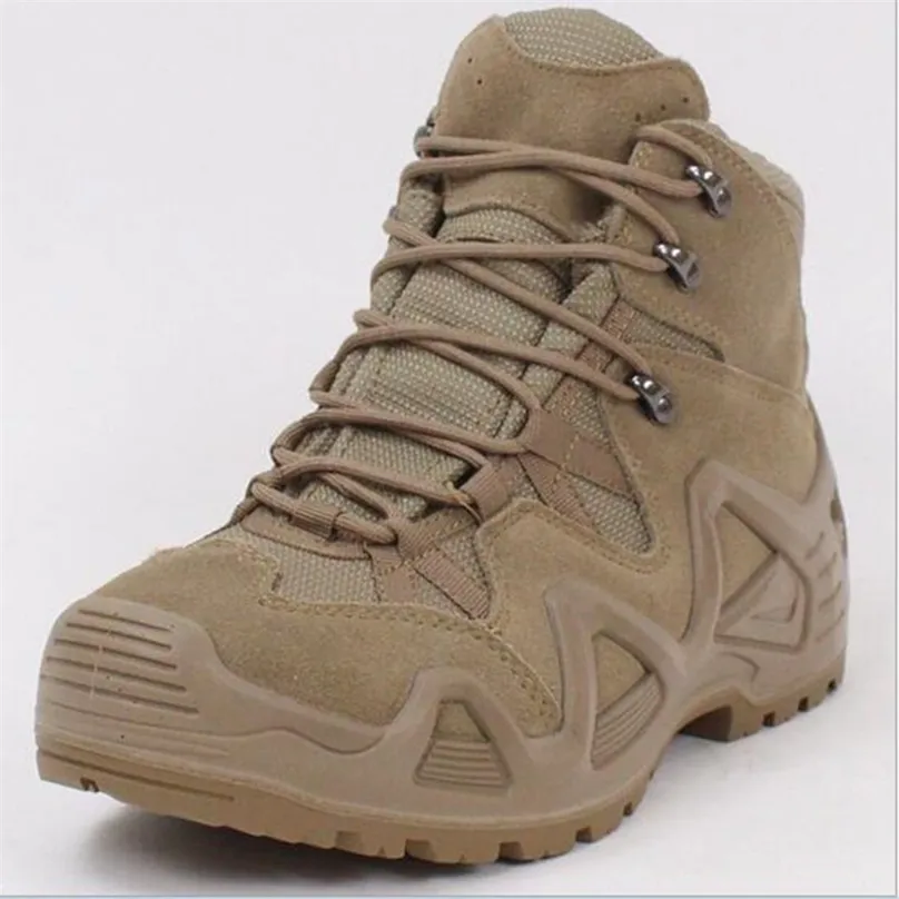 Sapatos de segurança Fãs do Exército ao ar livre masculino combate militar Botas desertas masculino caça ao campo Treinamento de escalada de escalada esportes não deslizantes 220921