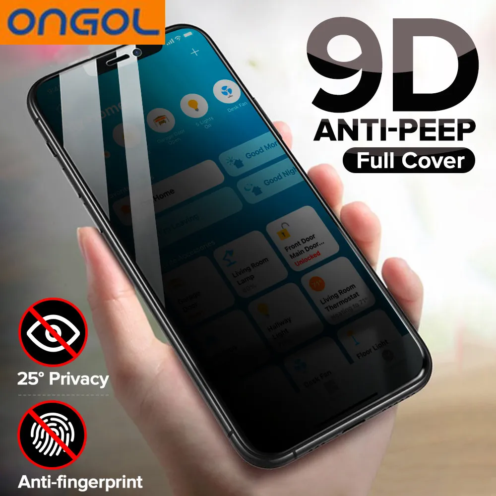 Ongol Private Protector Temted Glass for iPhone 14 13 12 Pro Max Anti-SPY Prywatne ekran ekranowy