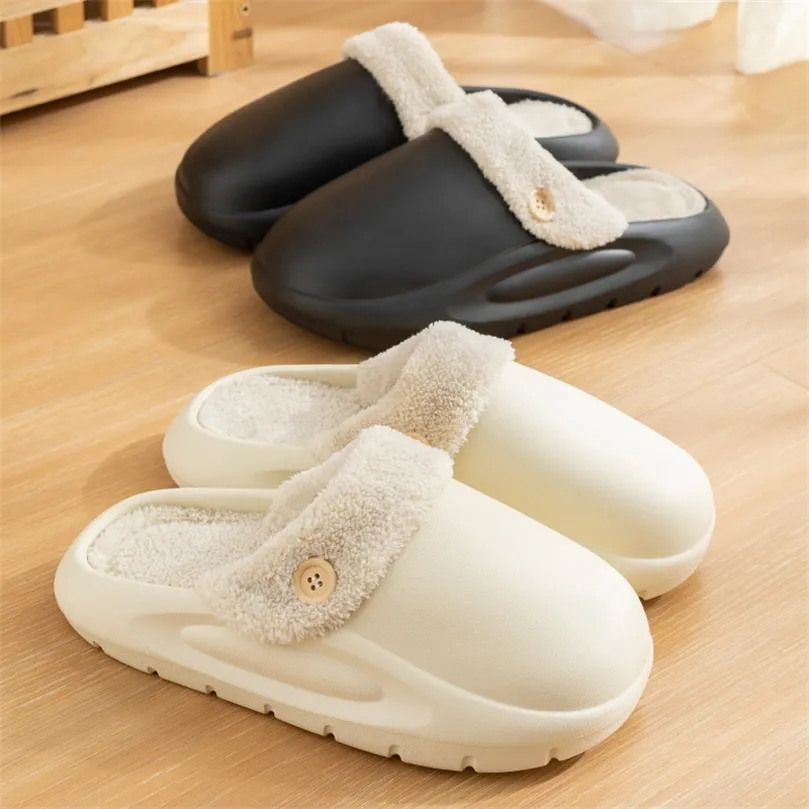 Slippers Winter Women Slippers Warm Plush Indoor Slippers Mens House NonSlip Lightewight Footwear Cotton Waterproof Floor Shoes Couple 220921