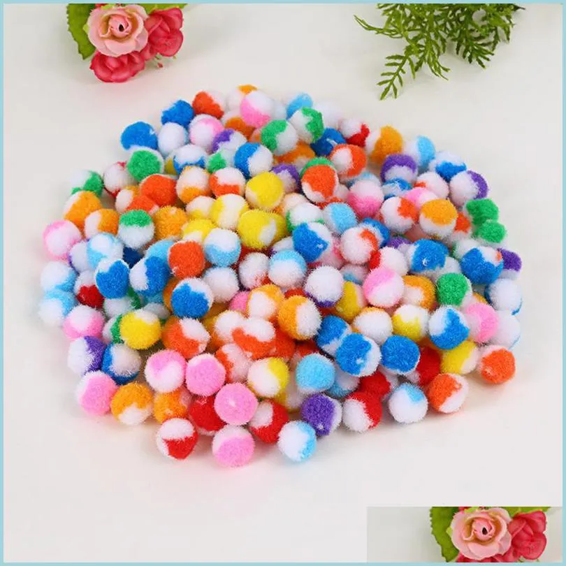 Party Decoratie 186pcs/tas Pompom Ball Fur Plush Mixed Color Creative Kids Handgemaakt materiaal Glitter Foam Diy Craft Supplies DHUEA