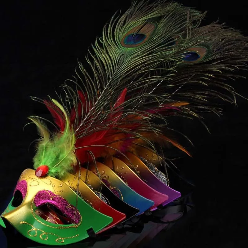 Maski imprezowe 10pcs mardi gras pióra dla dorosłych mężczyzn Kobiet Dziewczyny Maska kostiumowa na festiwal ślubny Halloween 220920