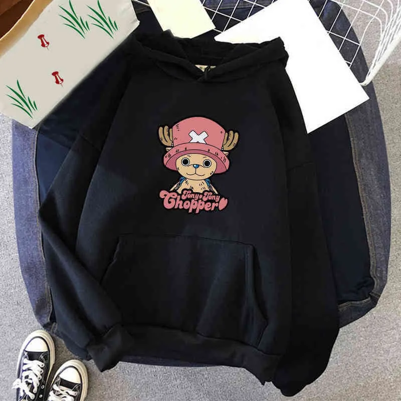 Felpe con cappuccio da uomo Felpe con cappuccio Kawaii Hot Anime giapponesi One Piece Chopper Felpa con cartoni animati grafici Harajuku Pullover morbido Top