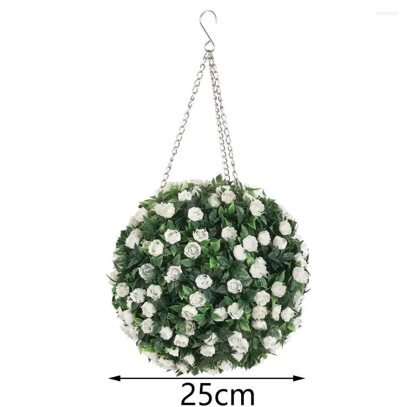 Decoratieve bloemen kunstmatige paarse Milaan gras bloembal hangende topiary tuin plant decor25 cm outdoor nep planten diy decoratie