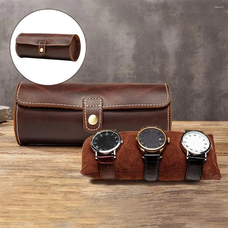 Watch Boxes Leather Roll Travel Case Portable Rolls Box Organizer For Man