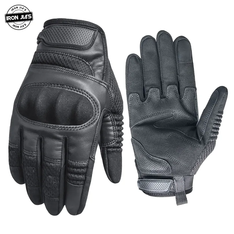 Cinco Dedos Luvas Ferro JIAS Luvas de Motocicleta Homens Touch Screen Knuckle Protetor Moto Equitação Wearable Respirável Luva de Motocross para Mulheres 220921