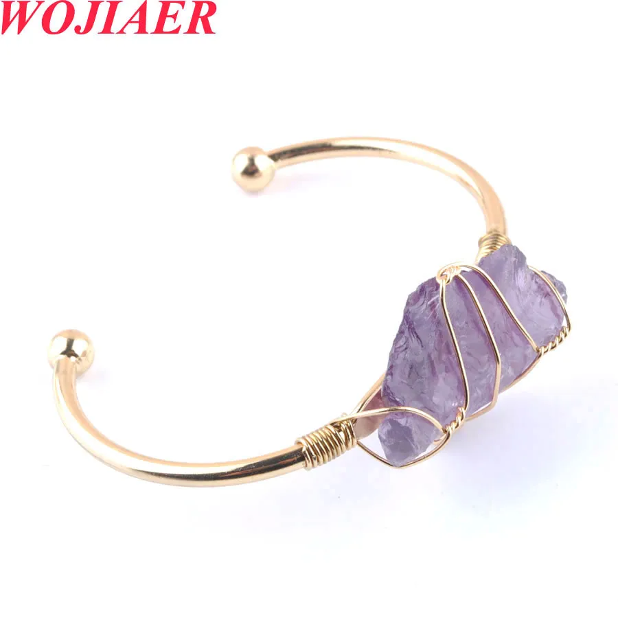 Pulseira de cristal de pedra natural Bangle de ouro rosa estilo de ouro shinning charme aberta para feminino jóia presente bo934