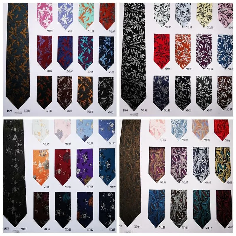 Bow Ties 100pcs Men's Fashion Polyester Jacquard Weave Floral Neckties Ordered Women's Garment Material Multicolor Optional - Pink