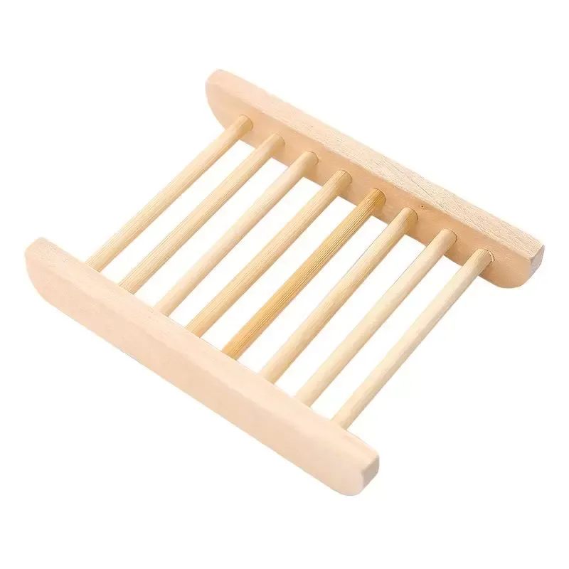 Bar Products Natural Bamboo Trays Wholesale Wooden Soap Dish Woodens Soaps Tray Holder Rack Plate Box Container for Bath Shower Bathroom B0507