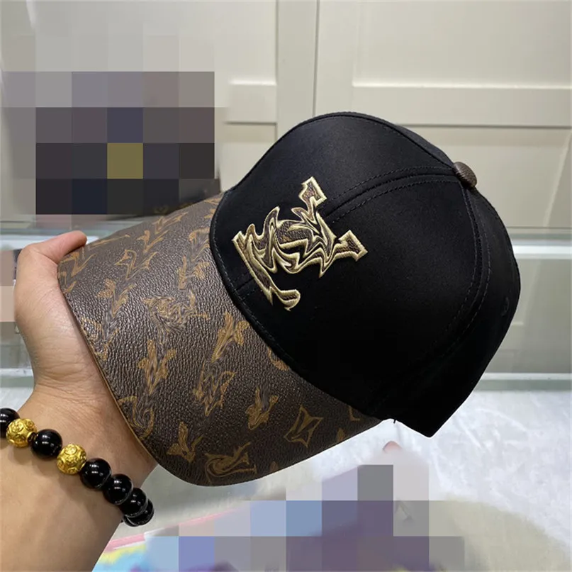 23aa Chapeau classique avec boîte sac à poussière noir marron bleu Lettre blanche Toile de caractère avec hommes casquette de baseball mode femmes soleil seau chapeaux