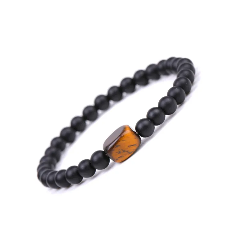 Bracelet Chakra en pierre naturelle 6mm pierre de lave oeil de tigre améthyste perle Bracelets femmes homme bijoux