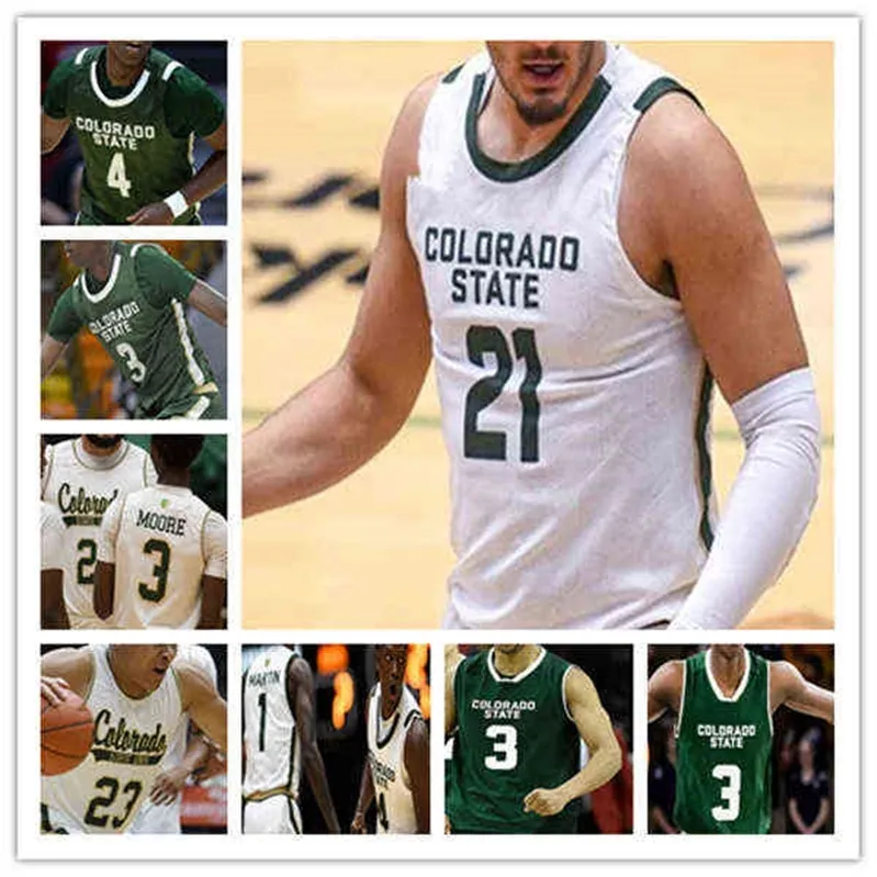 Wskt porte des maillots de basket-ball personnalisés du Colorado State College David Roddy Stevens John Tonje Dischon Thomas James Moors Isaiah Rivera Baylor Hebb 4