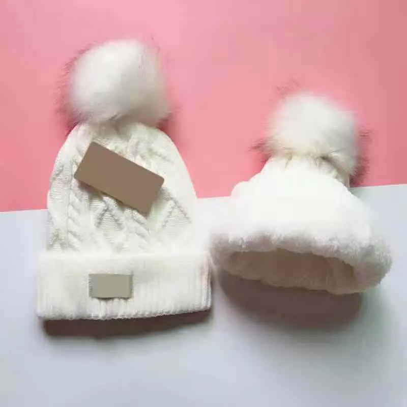 hot sell items Women beanie fur ball pom poms winter hat for women girl `s hat knitted beanies brand new thick female hat beenie