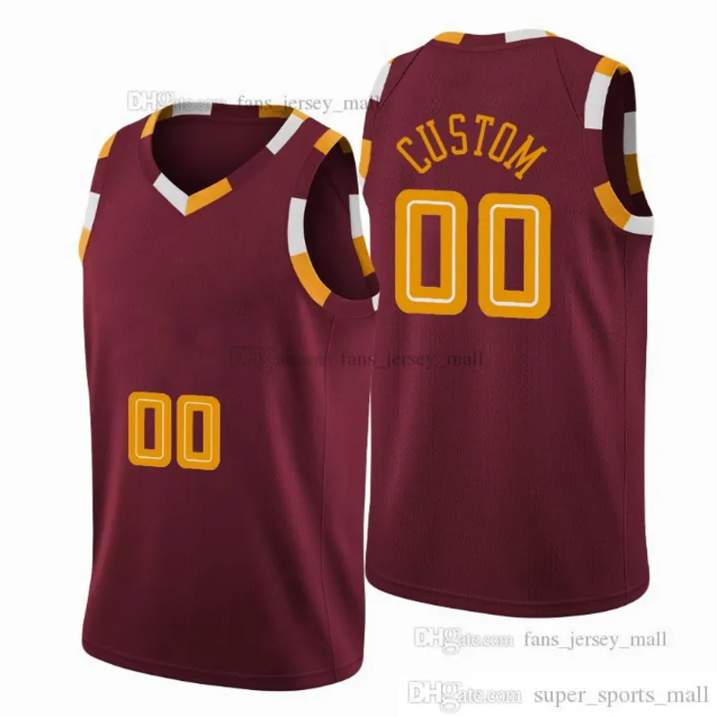 Printed Custom Diy Design Basketball Jerseys Команда команда униформа печатные персонализированные буквы и номер Mens Women Kids Youth Cleveland 100902