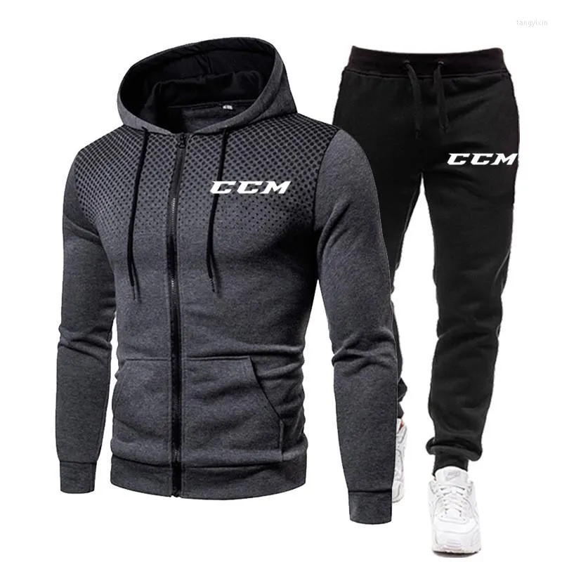Men's Tracksuits Brand Fall Men CCM Sets Pants Clothing Sweatsuit Cardigan Fashion Hoodies Clothes Trousers Sportswear Sweatpants