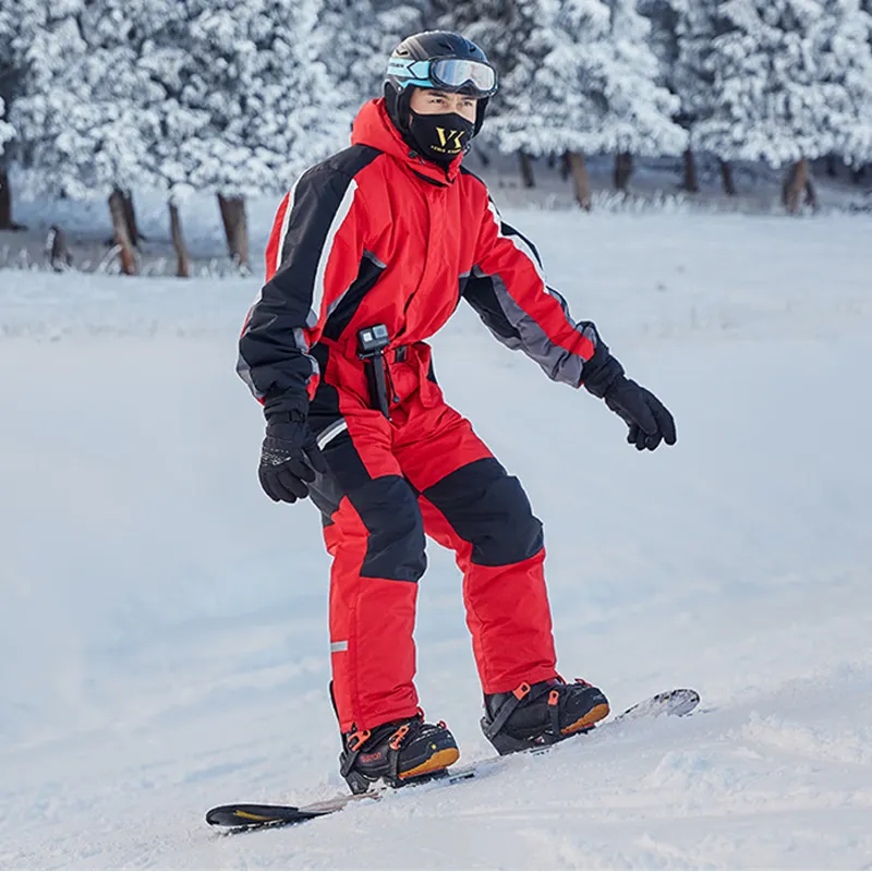 Traje de nieve impermeable para hombre, chaqueta con capucha y pantalones  de esquí, 2 piezas, cálido traje de esquí