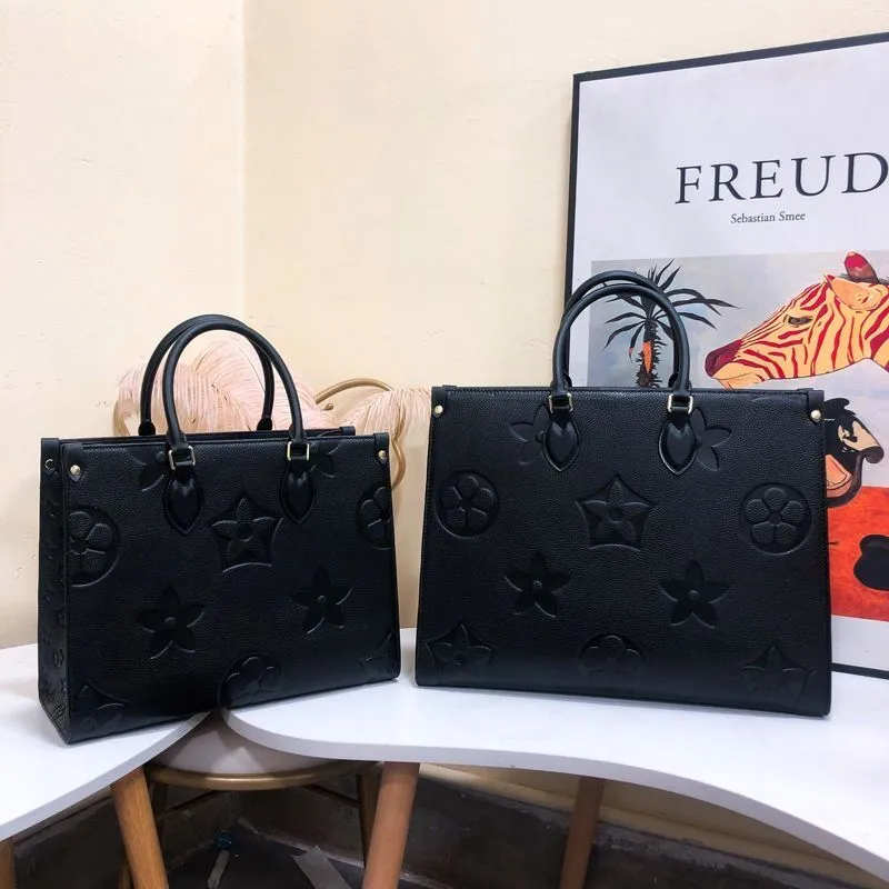 Bruin Originele Hoge Kwaliteit Mode Designer Luxe Handtassen Portemonnees ONTHEGO Tas Vrouwen Merk Klassieke Stijl Lederen Schoudertassen