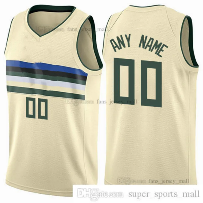 Gedrukte aangepast DIY Design Basketball Jerseys Customization Team Uniforms Print Gepersonaliseerde letters Naam en Number Mens Women Kids Youth Milwaukee 101604