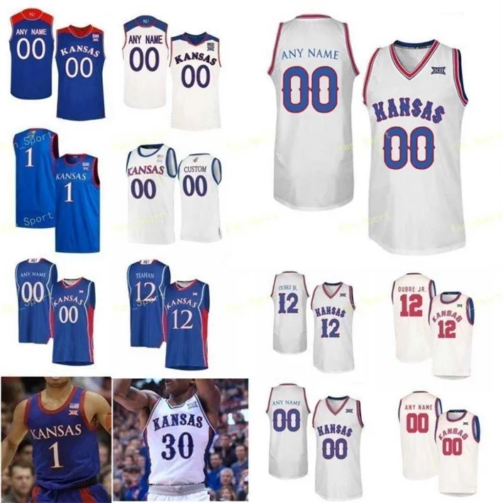 NIK1 NCAA College Kansas Jayhawks Basketball Jersey 55 James Sosinski 1 Dedric Lawson 13 K.J. Lawson Wayne Selden Jr Custom Stitched