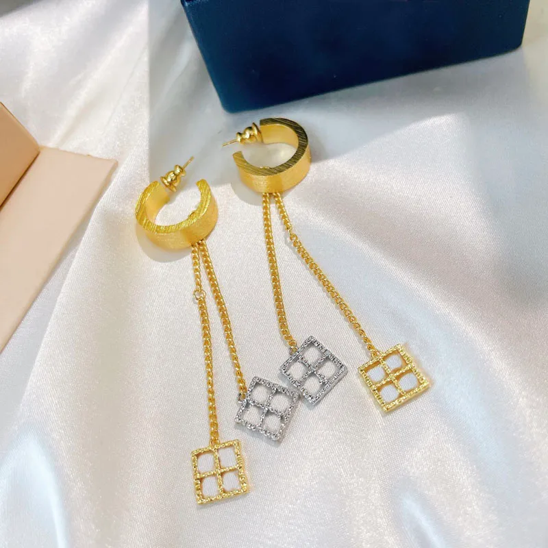 Donne Gold Dangle Earring Deigner Deener Jewelry 925 Orecchini a cerchio d'argento Nappe Fashi