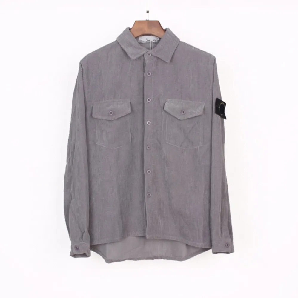 Corduroy Island Casual Cotton Shirt Jacket For Men STONE 8383 01
