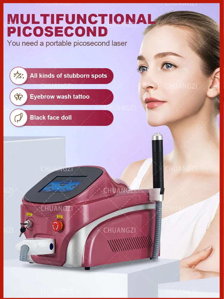 Effektiv säker 2023 Portable RF Device Q-switched nd YGA Laser Multifunktionellt smart System Assisted Tattoo Removal Skin Second Beauty Device Most populärt produkt