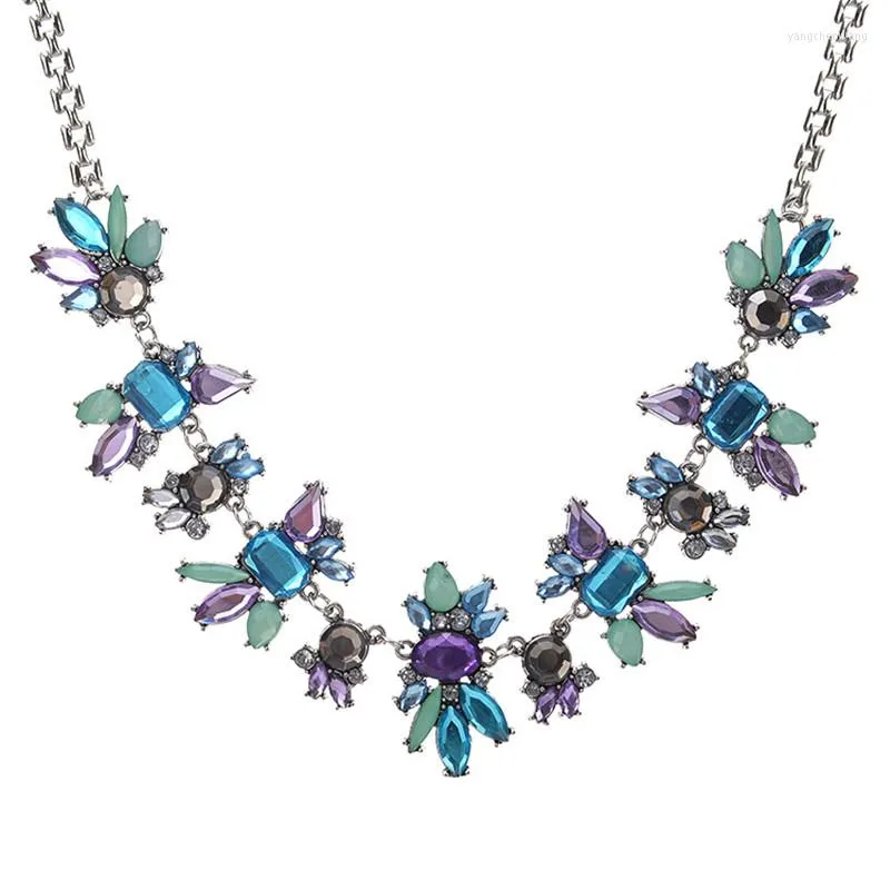 Tour de cou à la mode bohème cristal Collier pour femme Vintage pierre géométrie grosses chaînes colliers mode Collier bijoux