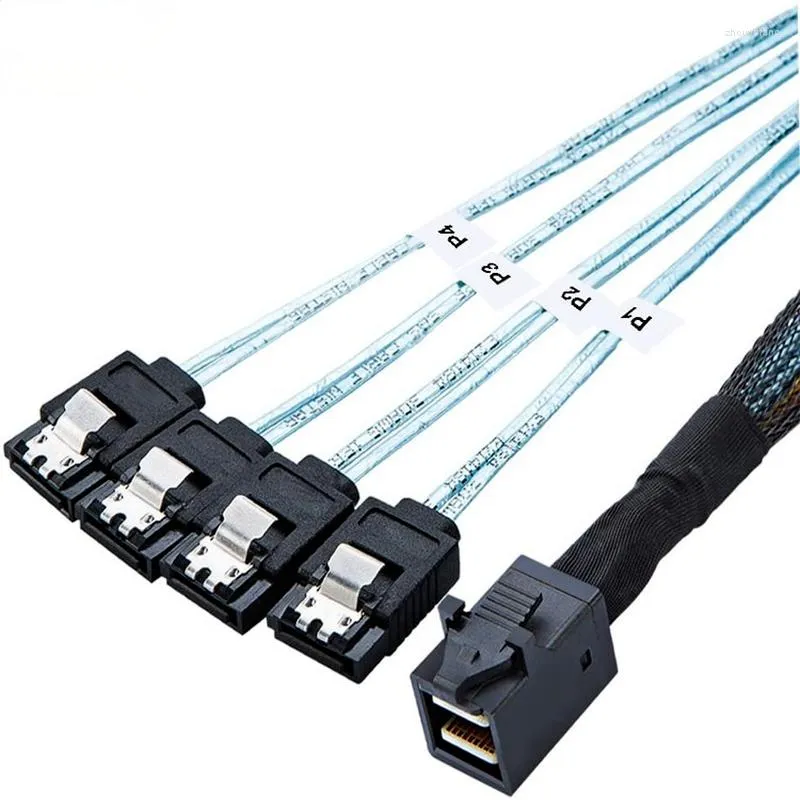 Computer Cables HD Mini SAS 12G SFF-8643 till SATA-kabeladapter Intern SFF 8643 Moderkortskontroll 4 hårddiskomvandlare