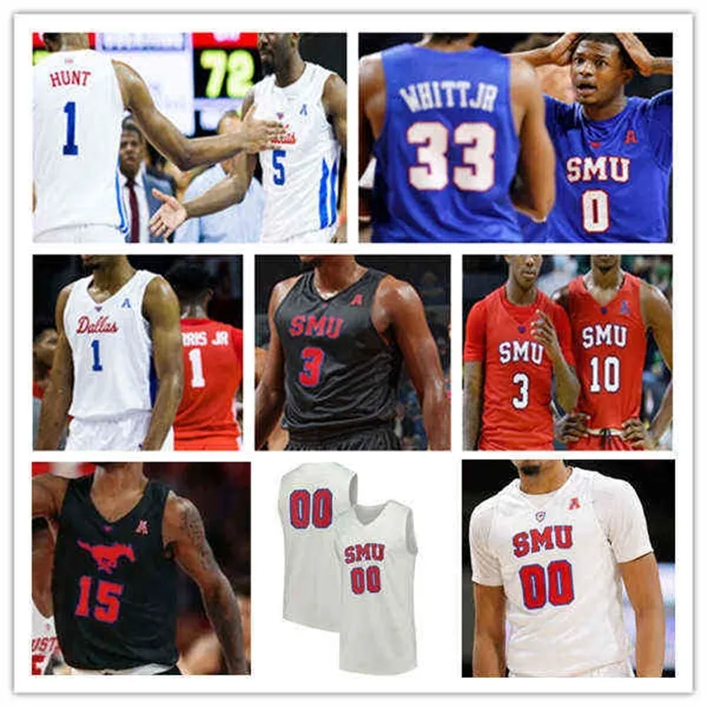 Wskt porte un maillot de basket-ball personnalisé SMU Mustangs Ncaa College Kendric Davis Marcus Emmanuel Bandoumel Michael Weathers Jahmar Young Jr. Isiah Jas