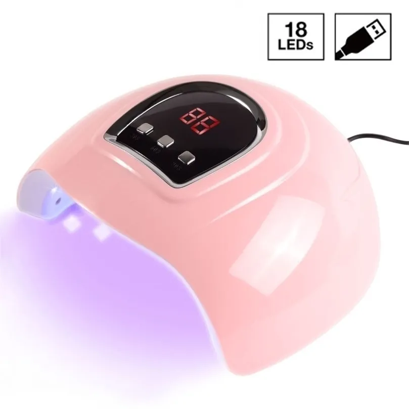 Nageltorkar Portable Pink Machine UV LED -lampa 306090S timer USB -kabel Hemanvänd Gel Lack Tool 220921