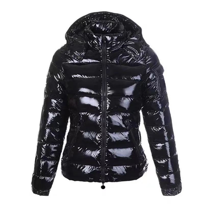 E26 Women puffer jacket down jacket winter parkas coats casual thicken detachable hat outerwear badge decoration White duck downs filling S-XL plus size