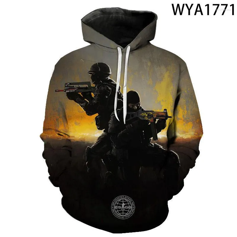 Hoodies masculinos 2022 Cool CS Go 3D Sorto de camisetas impressas contra -greve global homens homens crianças Hoodie Streetwear Tops