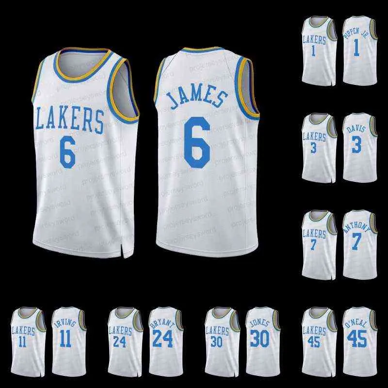 2022-23 White Cssic Edition Jersey Anthony 3 Davis 6 LeBron 23 James Carmelo 7 Anthony Russell 0 Westbrook Mens Basketball Jerseys