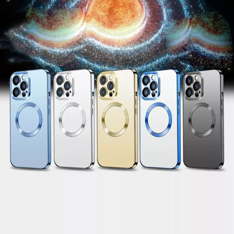 Luxury Electroplated Phone Cases For iPhone 11 12 13 14 Pro Max XS X XR 7 8 Plus Mini Hollow Out Transparent Cases Cover