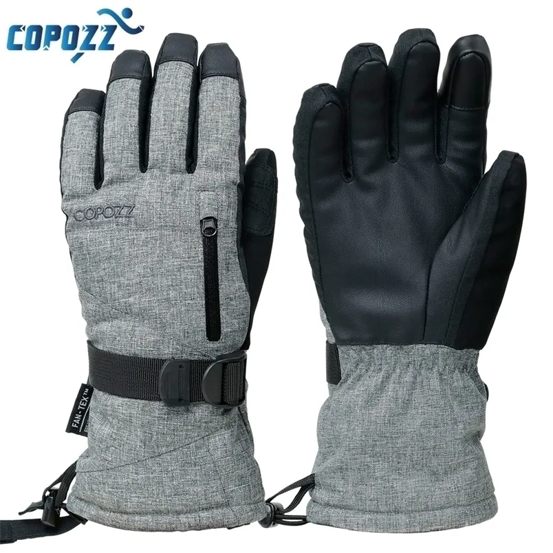 Ski Gloves COPOZZ Waterproof with Touchscreen Function Snowboard Thermal Warm Snowmobile Snow Men Women 220920