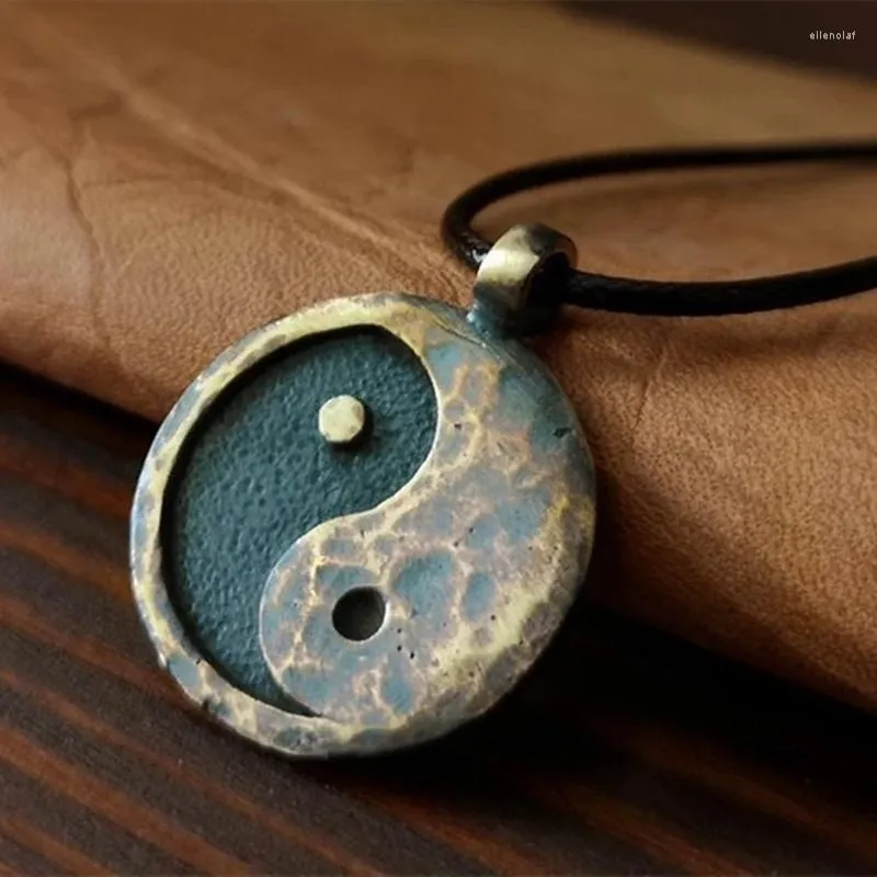 Pendentif Colliers Antique Look Yin Yang Collier Charme En Cuir Pour Femmes Hommes Parti Mode Bijoux Déclaration