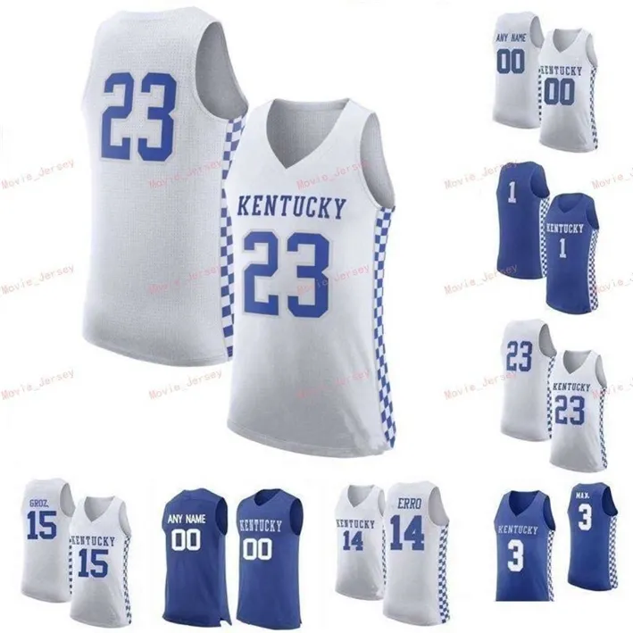 Nik1 zszyty niestandardowe 22 Shai Gilgeous-Alexander 15 kuzynów 0 Quade Green 2 Ashton Hagans Kentucky Wildcats Men Kobiet Jersey