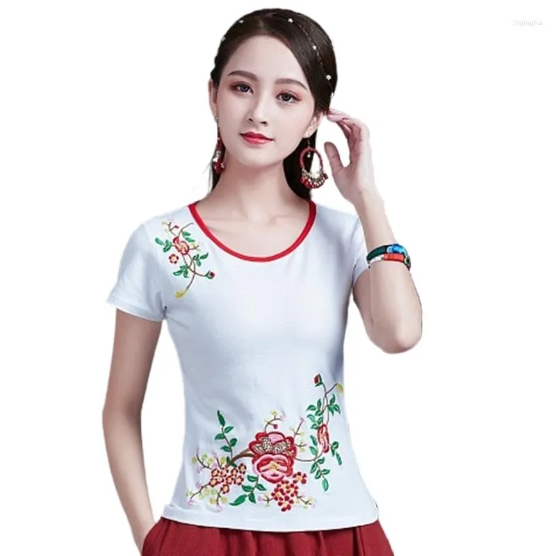 Vêtements ethniques Vintage Chinois Traditionnel Coton Blouse Été Chemise Sexy Nouveauté Style Femmes Tops 5XL 6XL V1939